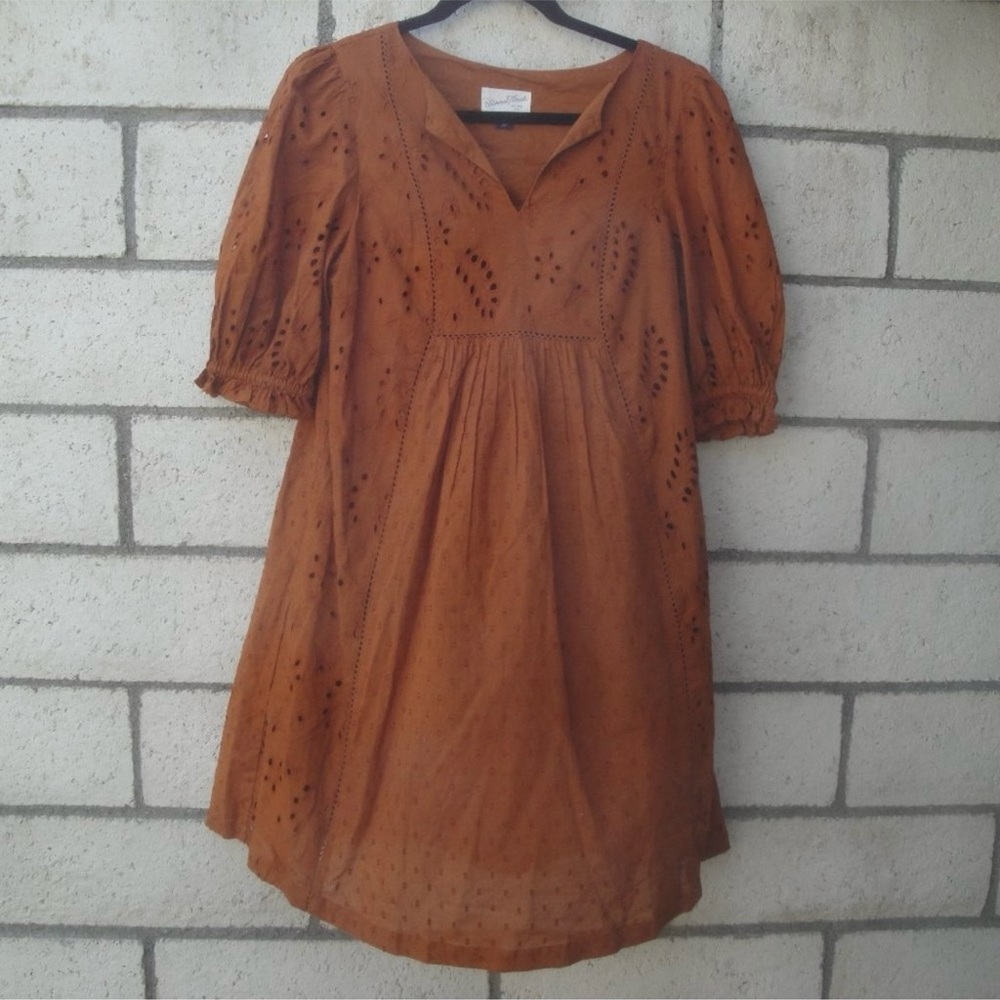 Universal Thread Orange Puff Sleeve Sundress - image 2